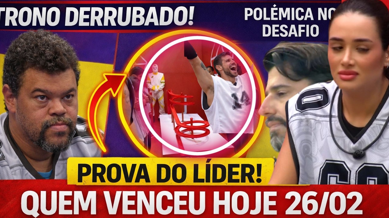 BBB26: QUEM VENCEU A 2&deg;ETAPA PROVA DO L&Iacute;DER DE HOJE 26/02/26 JONAS NO PARED&Atilde;O BBB 26!