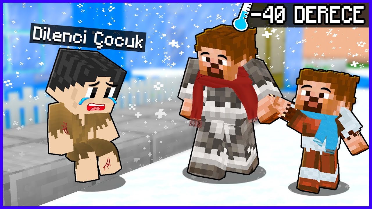DİLENCİ ÇOCUK SOĞUKTA ÜŞÜRKEN YARDIM ETTİK! 😱 - Minecraft
