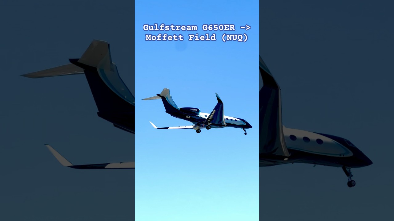 Gulfstream G650ER arriving @Moffett Field (NUQ) 