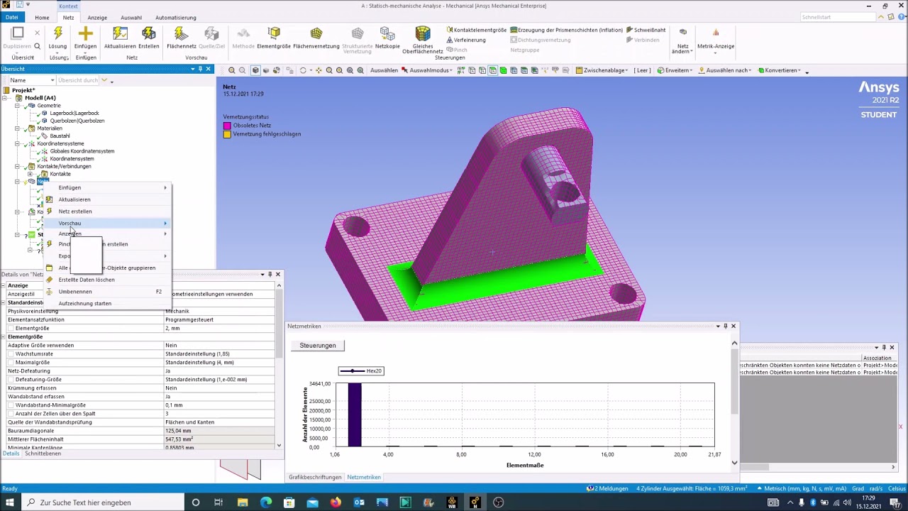 Ansys V6 Kartesische Vernetzung