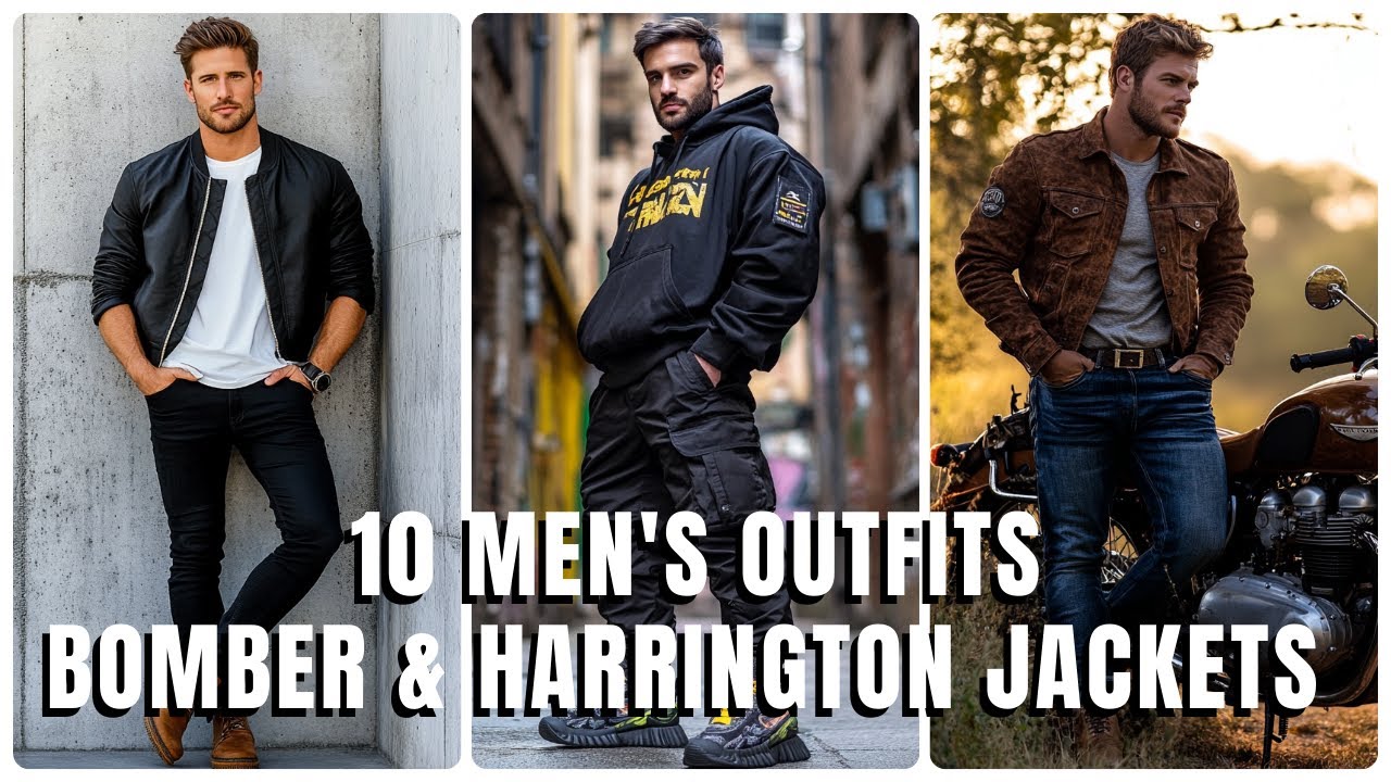 10 Men's Outfits with Bomber & Harrington Jackets | Men's Fashion