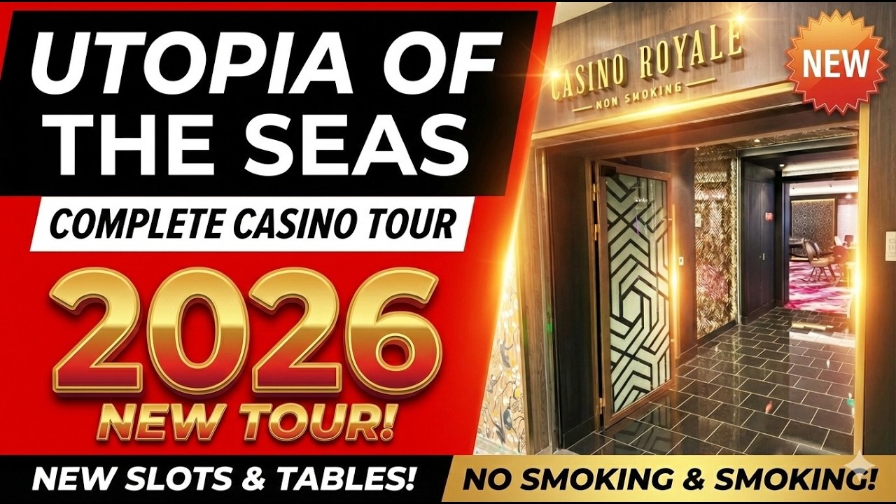 The Ultimate 2026 Utopia of the Seas Casino Tour | Every Slot & Table! (4K No Talking)
