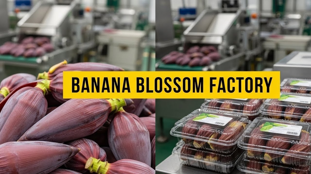 Inside a Banana Blossom Processing Factory | From Farm to Packaging