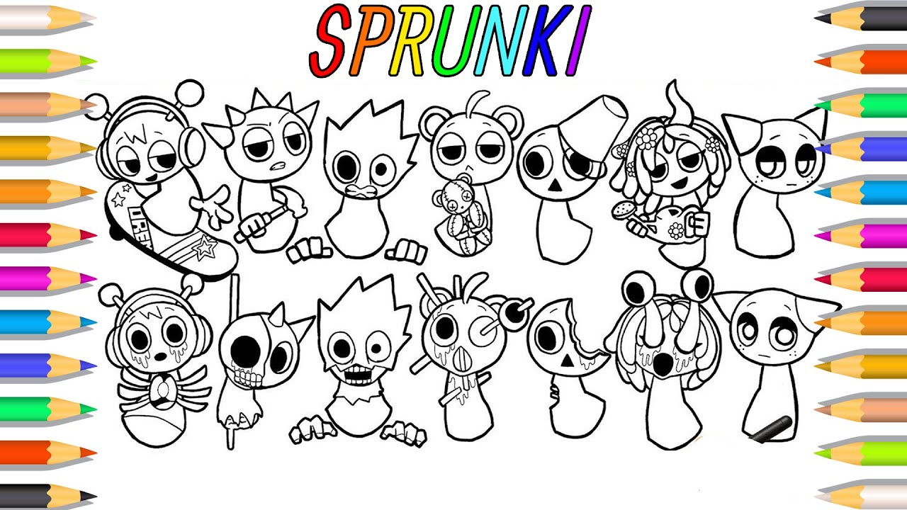 Incredibox SPRUNKI - Phase 1 vs Phase 2 / Incredibox SPRUNKI Coloring Pages