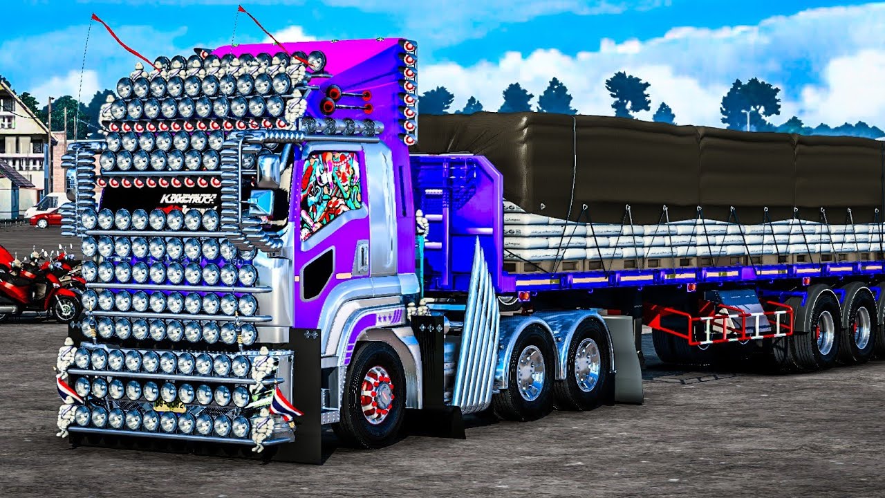 แต่งหัวลากแนวไฟเต็มคันทำสีเอฟเฟคสวยๆ!! Euro truck simulator 2