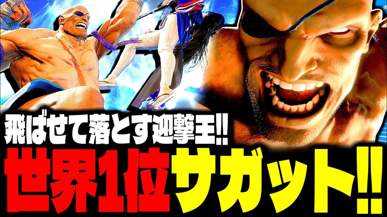 【SF6】世界1位サガット！“飛ばせて落とす迎撃王”が強すぎるｗｗｗ「なるお(naruo):サガット(Sagat)」【スト6】