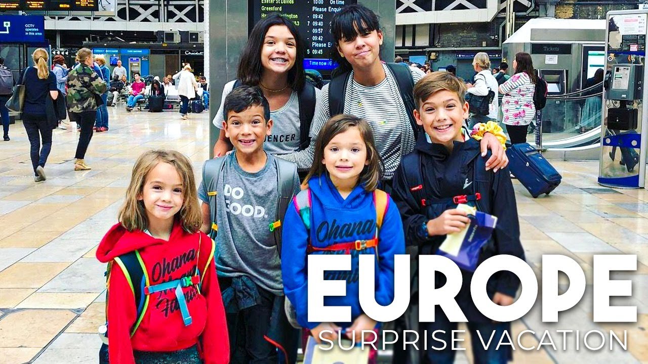 We surprise the KIDS with a TRIP to EUROPE! Longest Airplane trip