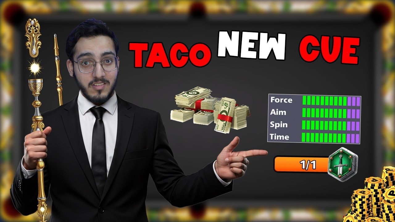 NEW RELIC CUE TACO MAX 396 UPGRADE PIECES 8 BALL POOL 😱‼️