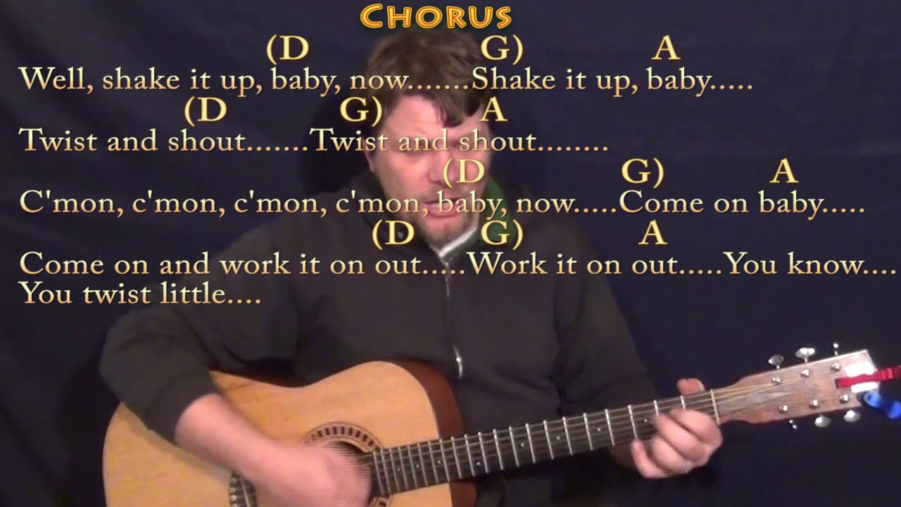 Twist and Shout (The Beatles) Guitar Cover Lesson with Chords/Lyrics - D G A