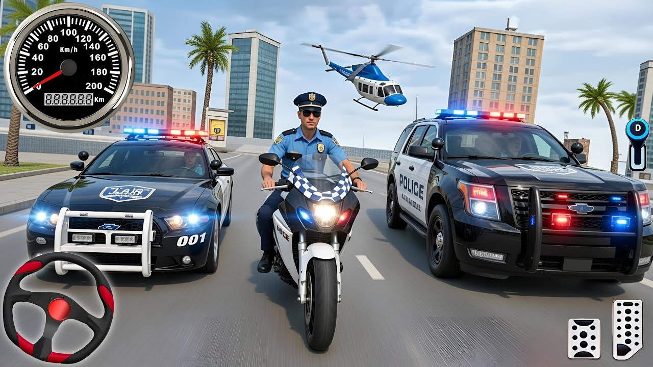 🚓 Police Car Chase Simulator 3D – Real City Cop Pursuit Gameplay (Android)