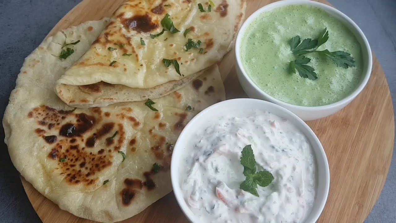Recette naan au fromage ( cheese naan) | raïta | sauce indienne à la menthe | menu indien