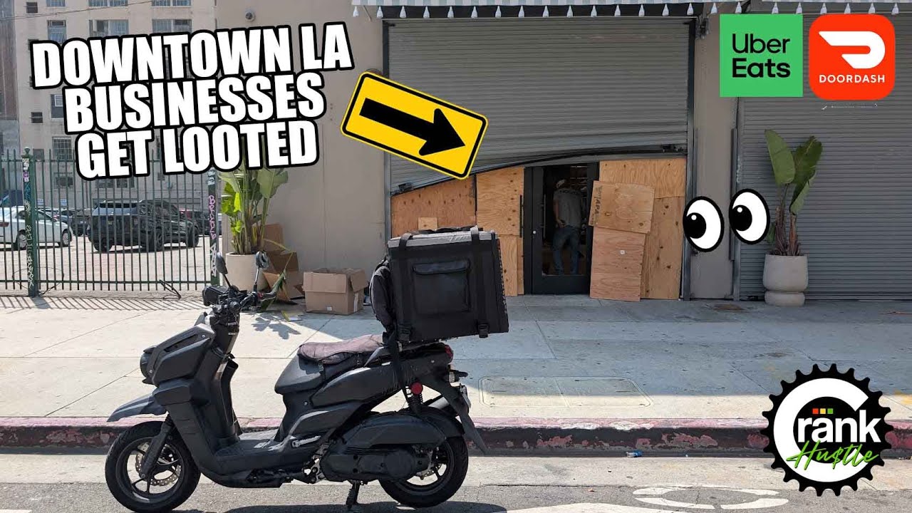 Downtown Los Angeles Businesses Get Looted - Mayor Announces 8pm-6am Curfew - Food Delivery Vlog