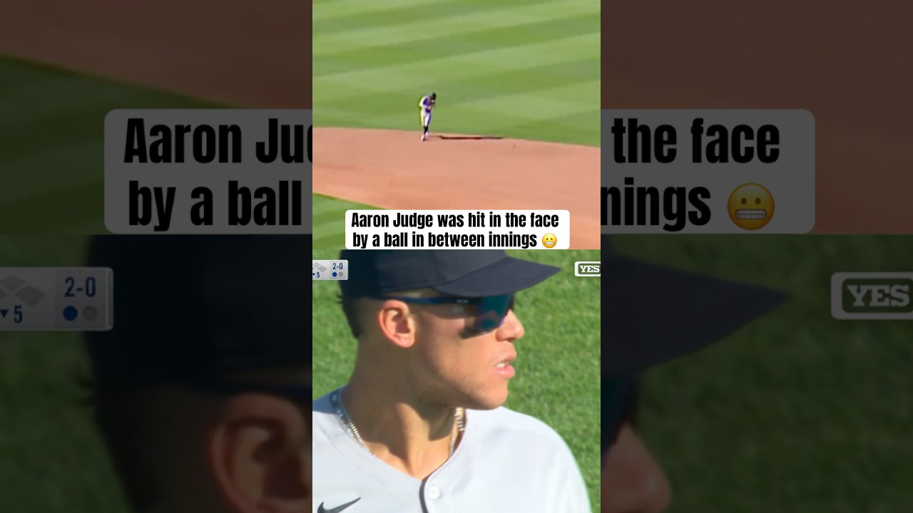 Aaron Judge was able to stay in the game after this 🙏