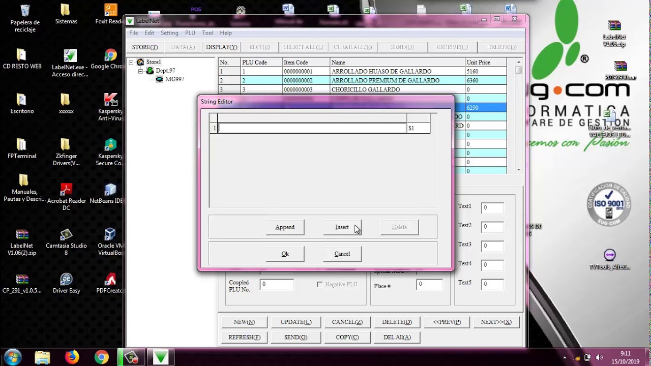 Eugcom - Software Labelnet conector entre POS y Balanzas Digi
