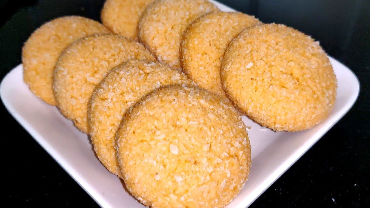 easy bakery style coconut cookies at home without oven egg butter baking powder | coconut biscuit