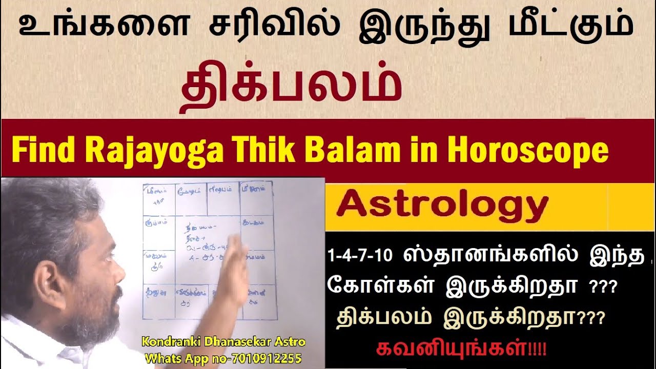 ராஜயோகம் தரும் திக்பலம்  உங்கள் ஜாதகத்தில் இருக்கிறதா?How to find Raja Yoga Dik balam in Horoscope?