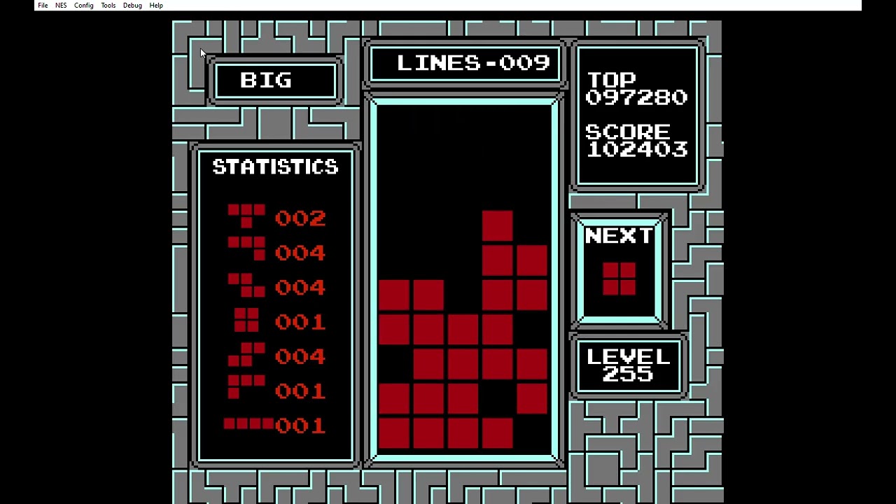I got rebirth in Tetris but the pieces are big (TetrisGYM Romhack) | #tetris #big #rebirth #level255