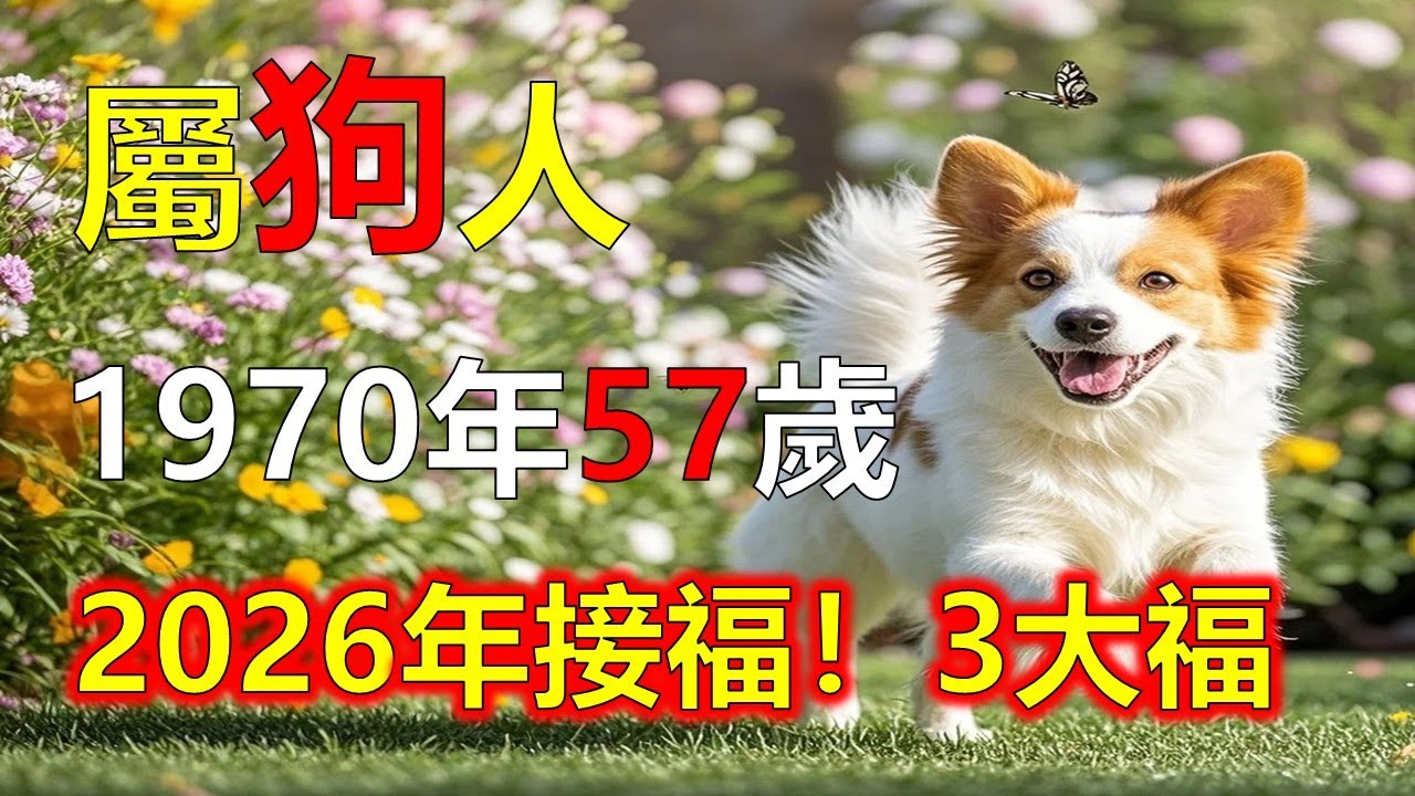 1970年屬狗人，2026年接福！3大福#2026狗#生肖狗#1970 狗