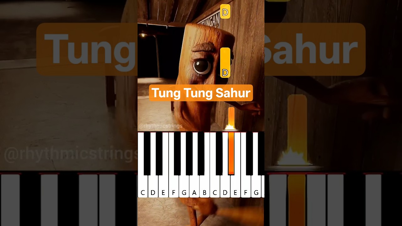 Tung Tung Tung Sahur Does the Sulu Trend | Easy Piano Tutorial #shorts