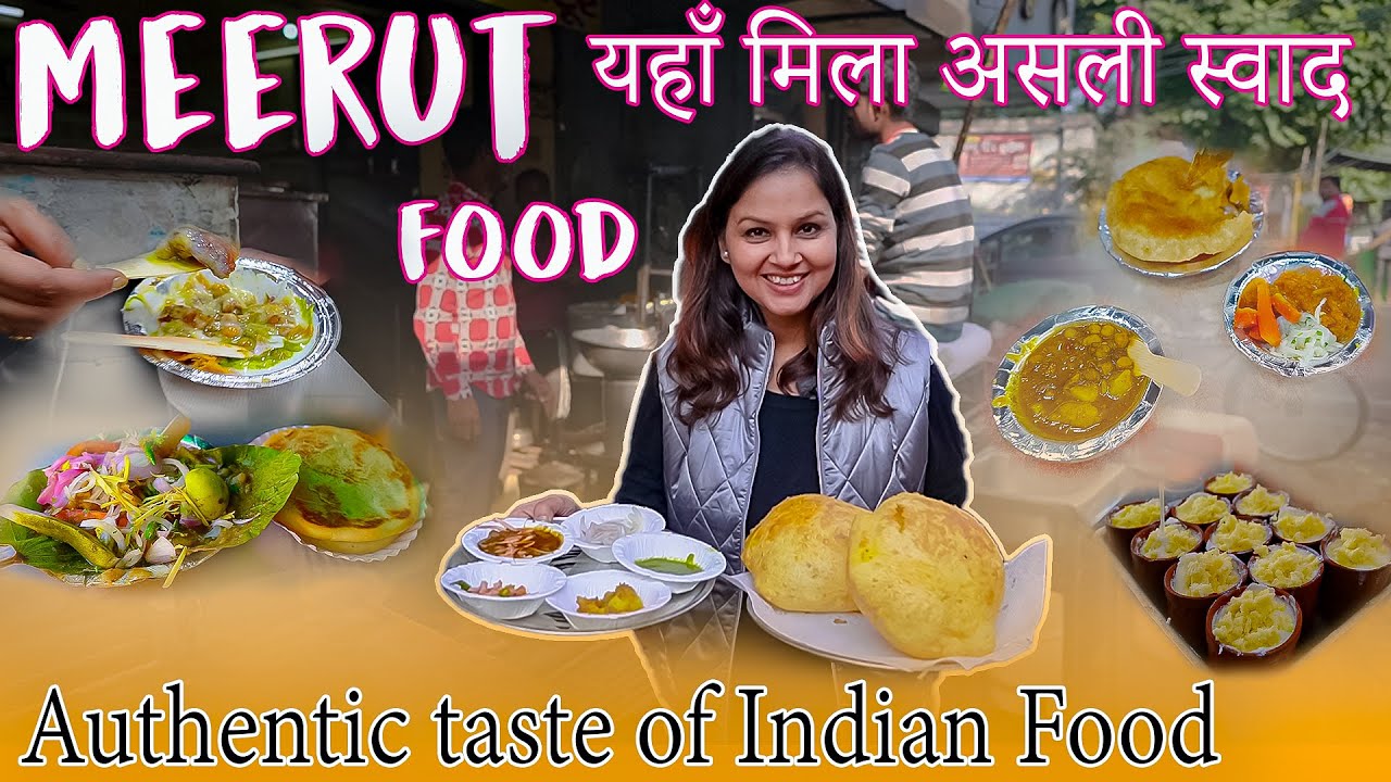 Meerut Street Food - जलेबी नहीं जलेबा - Delhi Ke Special Chhole Bhature - North Indian Street Food