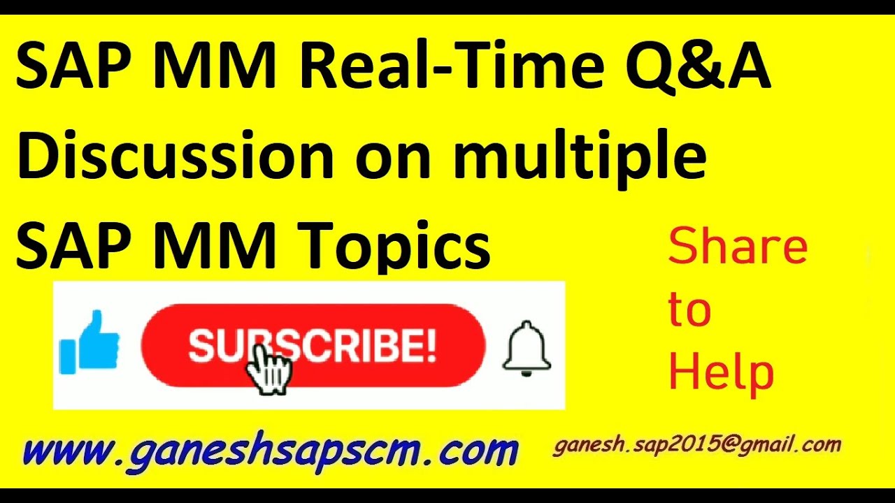 SAP MM Real-Time Q&A Discussion on multiple SAP MM Topics #SAPBestRealTime #SAPInterviews #YouTube