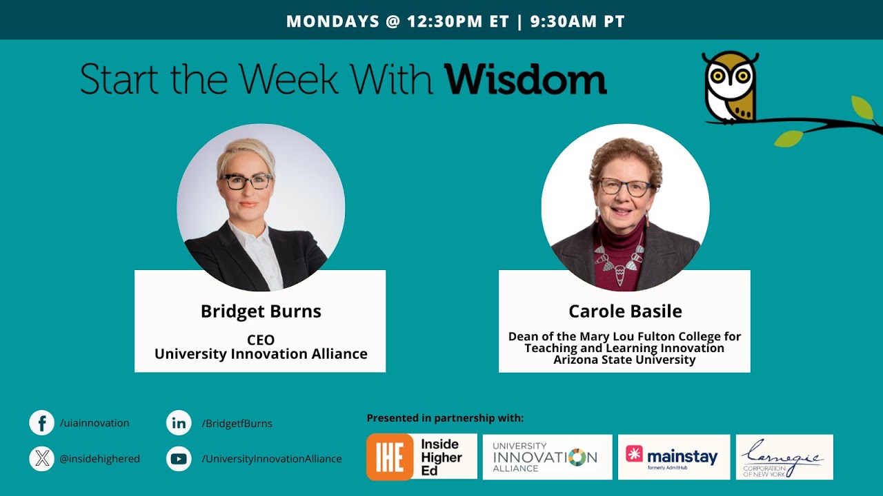 Designing the Future Education Workforce: Weekly Wisdom with Dr. Carole Basile