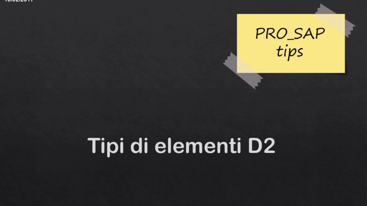 Tipi di elementi gestiti da PRO_SAP