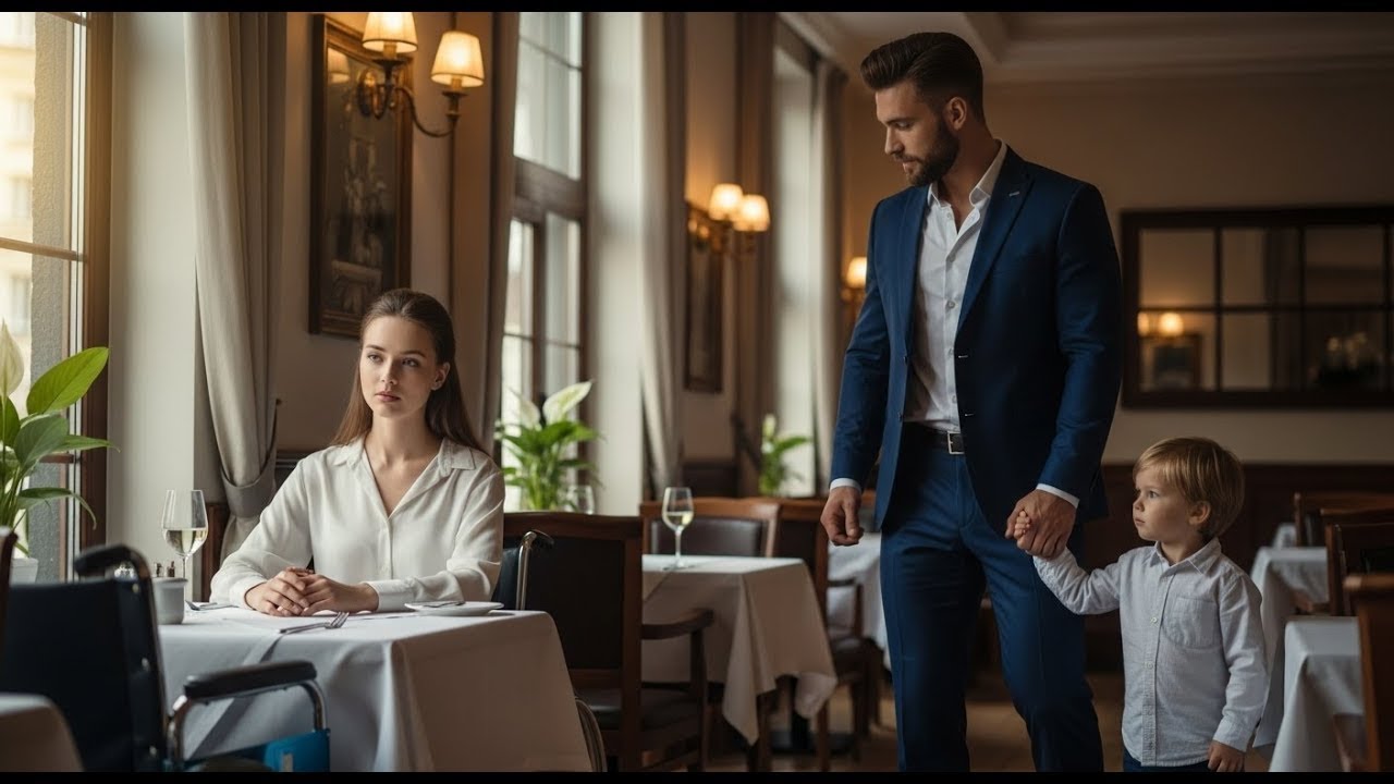 Gelähmte Frau sitzt allein beim Date – bis der Milliardär und sein kleiner Sohn hereinkommen.