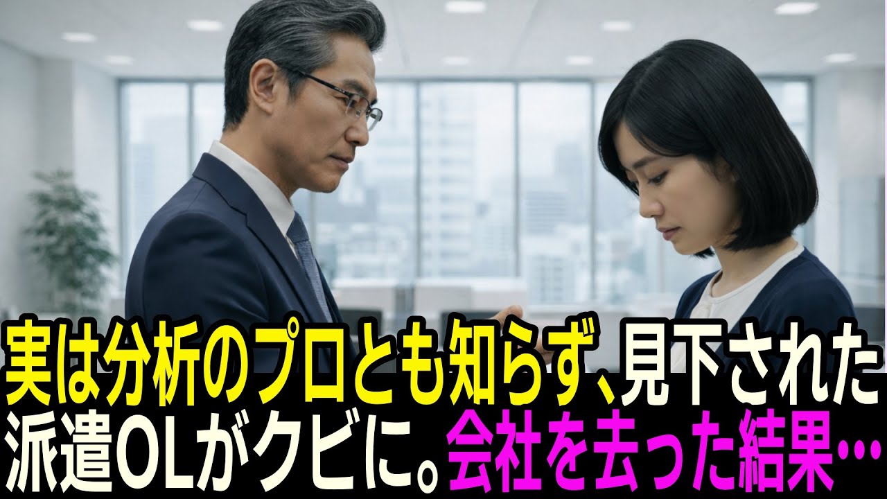 実は分析のプロとも知らず、見下されたOLがクビに。「…わかりました」会社を去った結果…