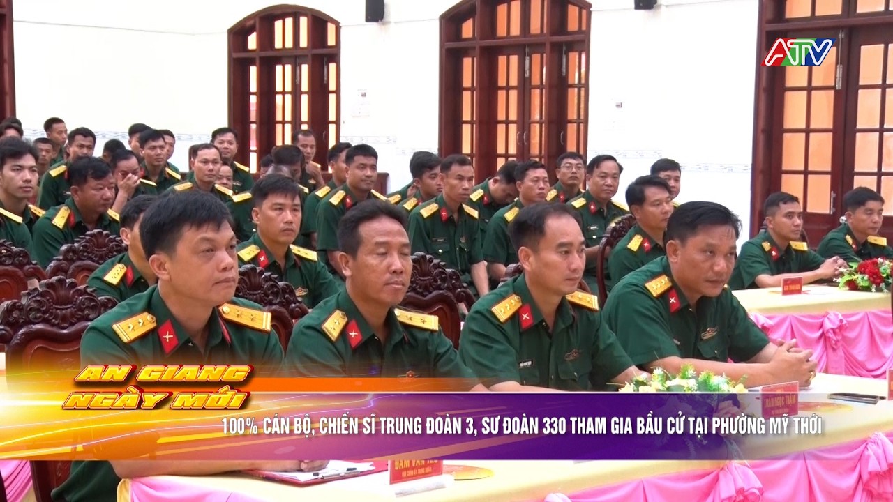 100% cán bộ, chiến sĩ Trung đoàn 3, Sư đoàn 330 tham gia bầu cử tại phường Mỹ Thới | An Giang 24h