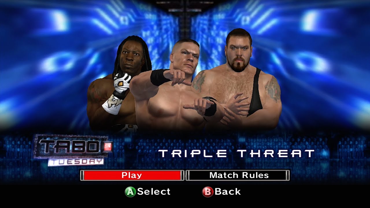 WWE SmackDown VS Raw 2007 Xbox360 - Booker T VS Big Show VS John Cena - Triple Threat [2K][mClassic]