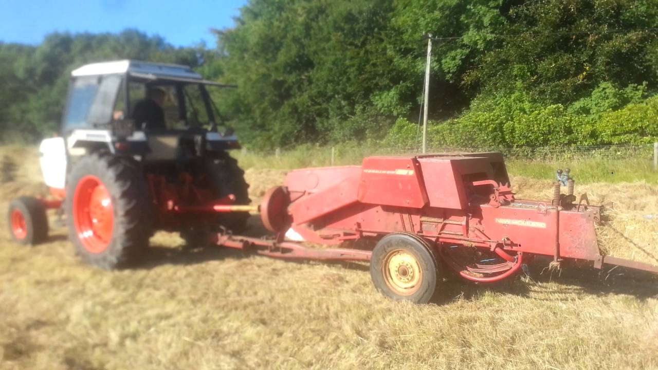 David Brown 1490 bailing hay in carlow