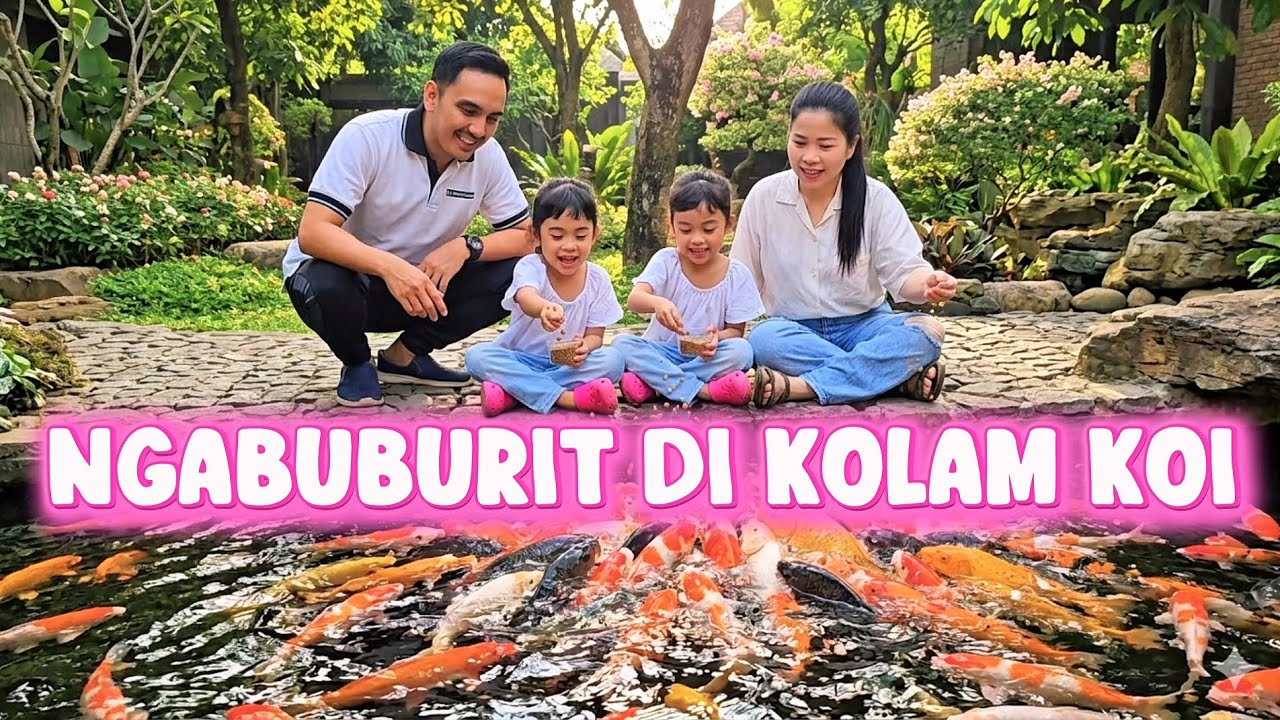 MARIE BELLA KASIH MAKAN IKAN KOI ✨️ #vlog #ramadhan2026 