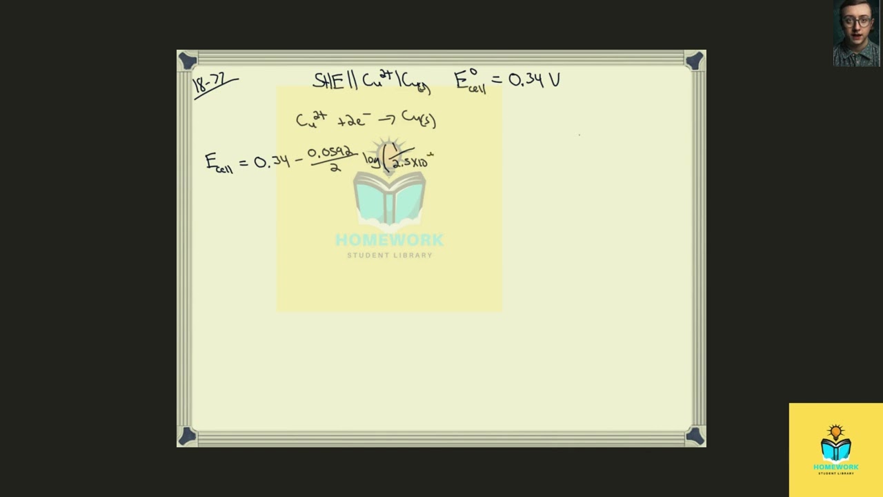 [Chemistry] An electrochemical cell consists of a standard hydrogen electrode and a copper metal ele