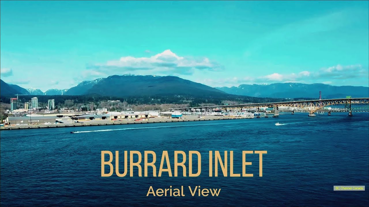 Vancouver Burrard Inlet Aerial View 4K