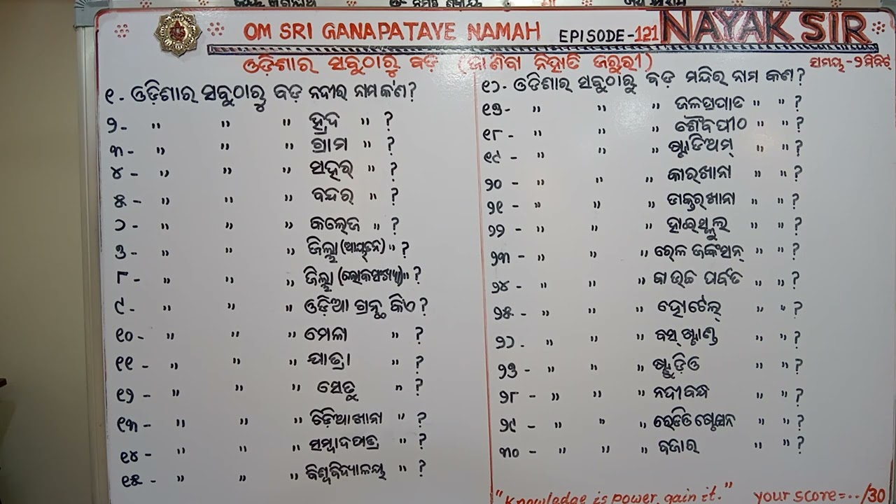 ଓଡ଼ିଶାର ସବୁଠାରୁ ବଡ଼ କିଏ ?( ନିହାତି ଜାଣିବା ବିଷୟ )