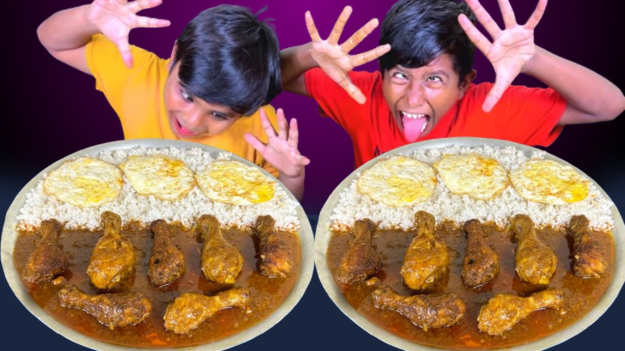 lChicken Leg Piece Curry with Rice Eating Challenge || Eating Competition