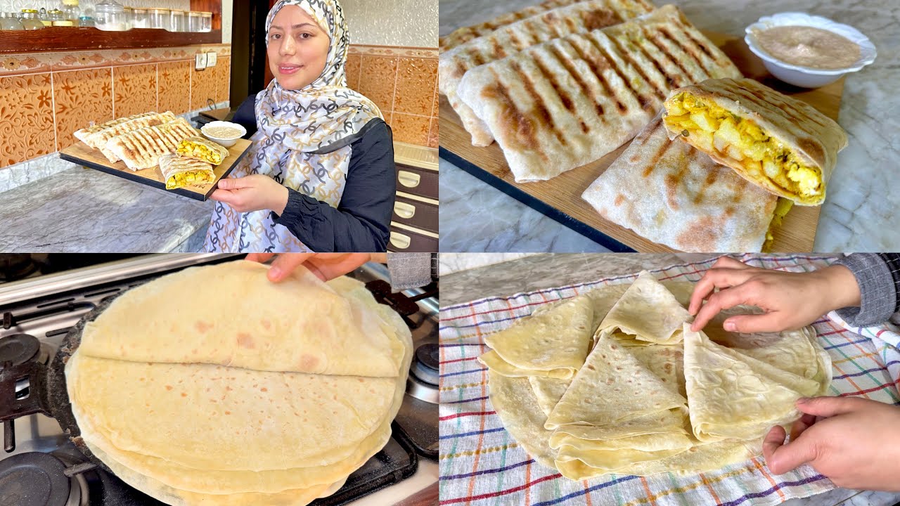 طاكوس منزلي💯خبز طاكوس كيوجد دفعة واحدة بدون تعب او مجهوود🥰كيجي خطير مع صوص وحشوة رائعة👌🏻
