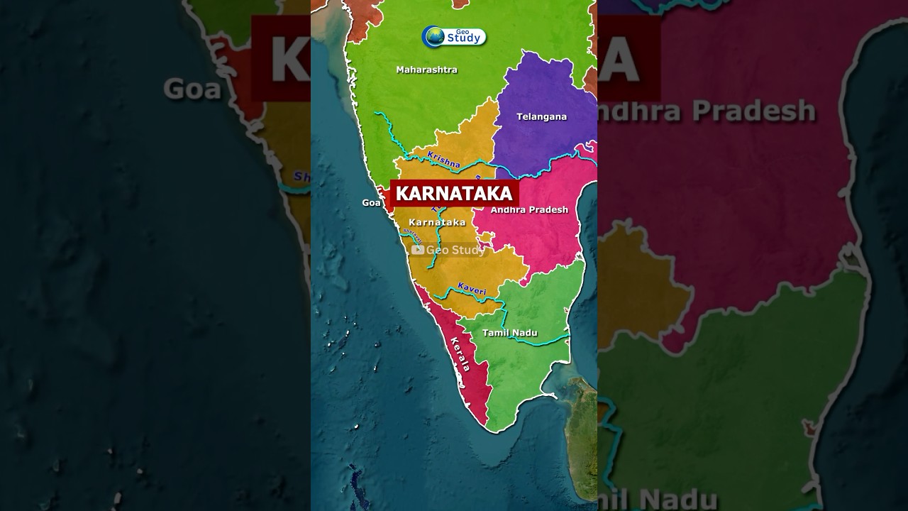 Karnataka Through Map Animation | Indian Geography #Karnataka #geography #mapanimation #geostudy