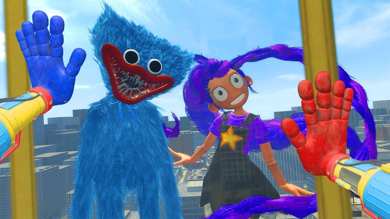 SCARY HUGGY WUGGY FROM POPPY PLAYTIME CHASING ME THROUGH THE CITY! | GARRY'S MOD