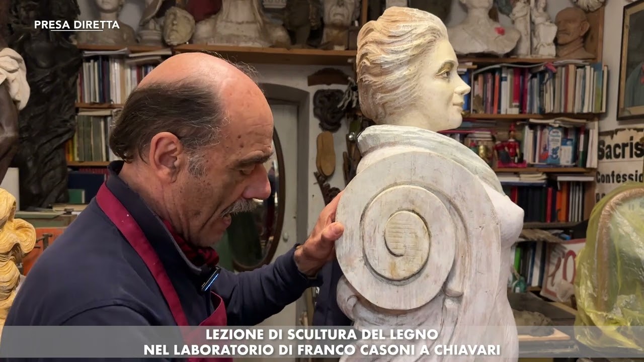 PRESA DIRETTA - LEZIONE DI SCULTURA DEL LEGNO - NEL LABORATORIO DI FRANCO CASONI A CHIAVARI