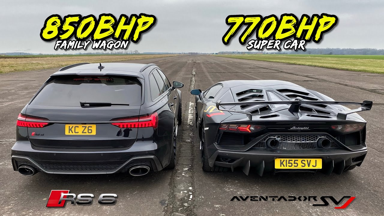 FAMILY CAR VS SUPER CAR 850BHP AUDI RS6 vs 770BHP AVENTADOR SVJ