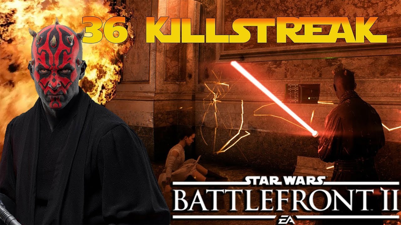 Star Wars Battlefront II BETA: 36 Kills with Darth Maul: Killstreak ! (1080p 60fps)