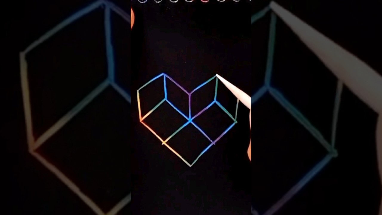 How to draw a 3d heart&hearts;️#shorts #drawing #satisfying #easydrawing