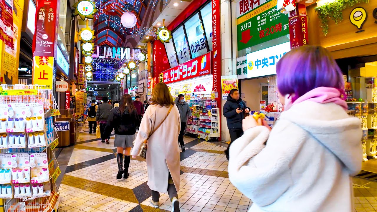 Токио Накано🐶🍻Много вкусной изысканной еды♪💖4K отдых/учеба Нон-стоп 1 час 03 минуты