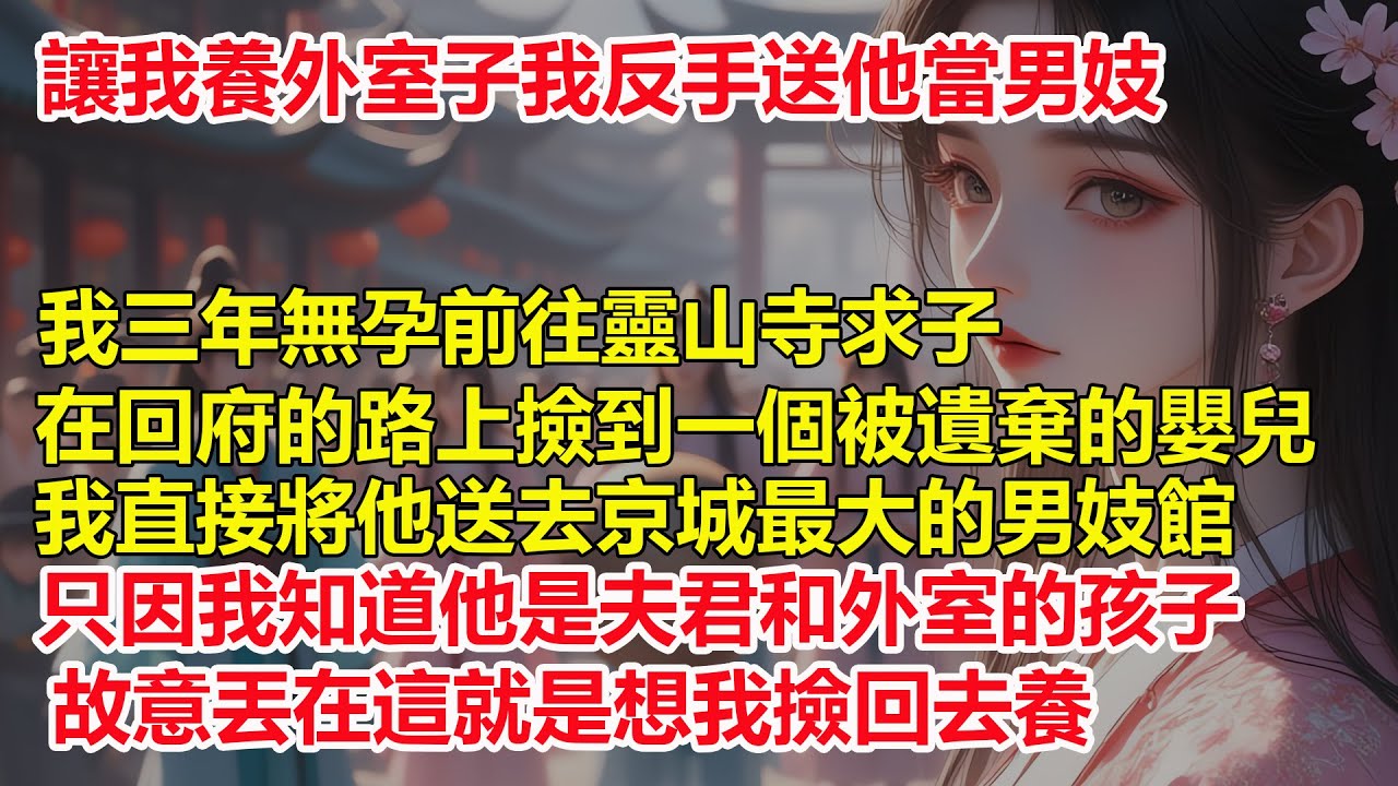 我三年無孕前往靈山寺求子，在回府的路上撿到一個棄嬰，我直接將他送去京城最大的男妓館，只因我知道他是夫君和外室的孩子，故意丟在這就是想我撿回去....小說#《讓我養外室子我反手送他當男妓》