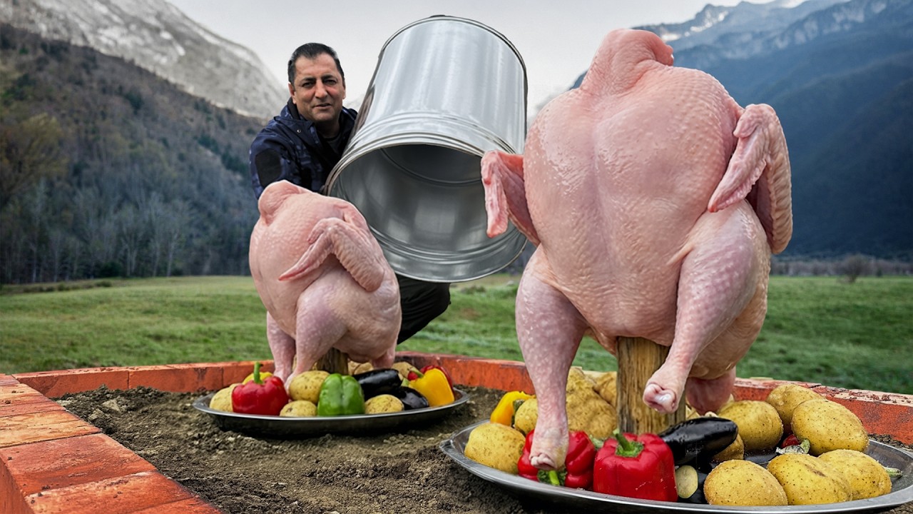 Fıçılar Altında Dev Hindi! Eşsiz Pişirme Yöntemi ve Lezzetli Et