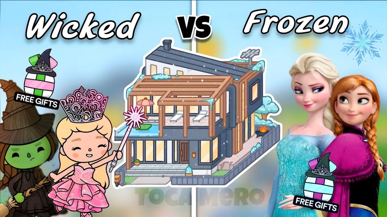 Toca Life World | Elphaba & Glinda vs Elsa & Anna 😱 Who will Win? [ New Toca Boca house ideas ]