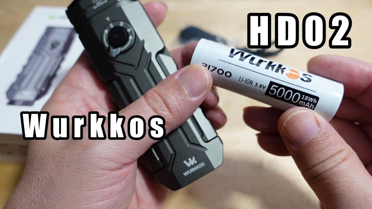 WURKKOS HD02 EDC Flashlight / UV Light / Laser / Work Light AIO