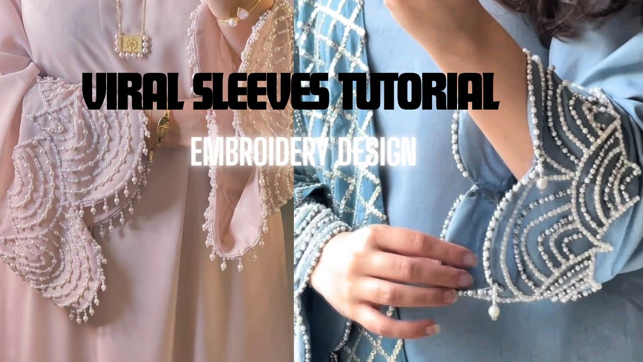 Viral sleeves tutorial design/ hand embroidery design/trendy sleeves design ✨💝